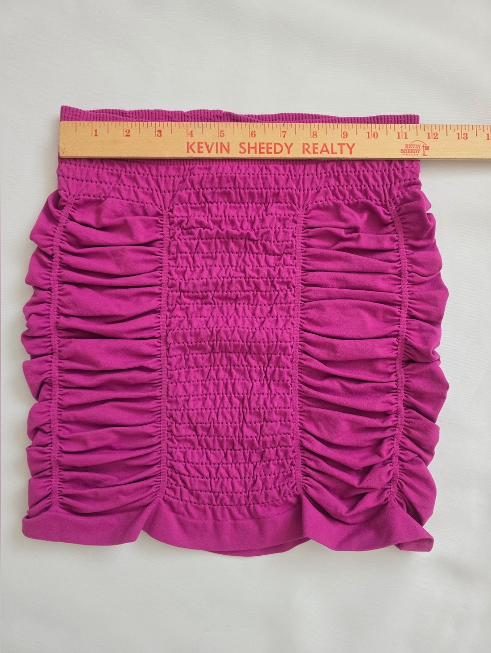 bebe Ruched Smocked Mini Skirt - Magenta Pink